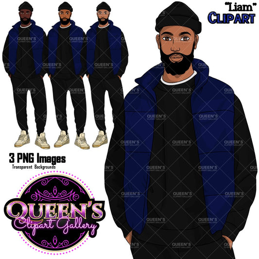 Man clipart, Boyfriend clipart, Casual man clipart, Boy clipart, Male clipart, African American man clipart, Black man clipart