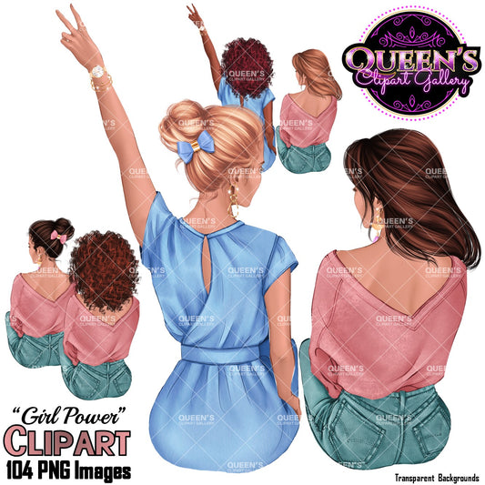 Best friends clipart, Soul sisters clipart, Besties clipart, Friends clipart, Bff clipart, Afro girls clipart, Friendship clipart, Denim girls