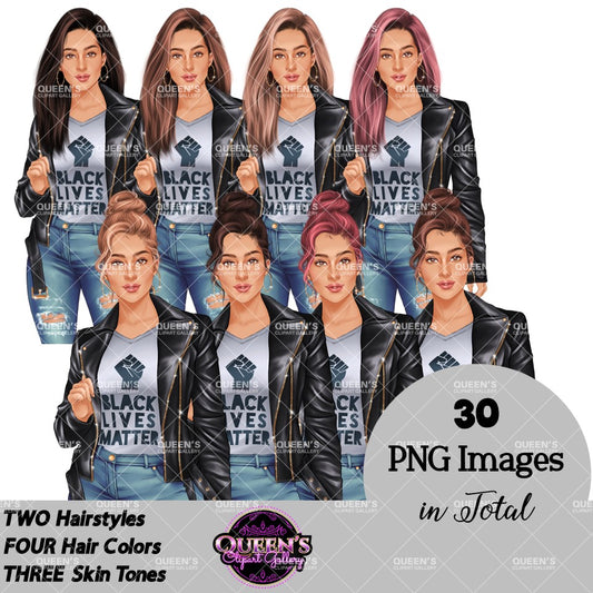 Black Lives Matter clipart, Denim jeans girl, Hands up clipart, BLM, Black lives, Juneteenth clipart, Girl Power, Fashion girl clipart