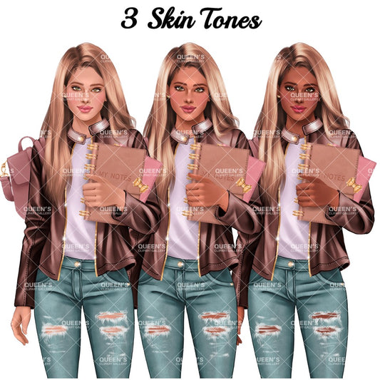 School girl, Teenager clipart, Teen girl clipart, Student Clipart, Booklover clipart, I love books clipart, Fashion girl clipart, Teenager