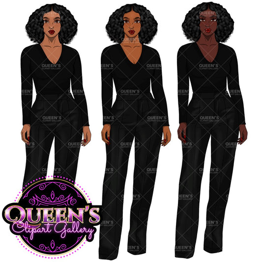 Afro girl clipart, African American woman, Afro woman clipart, Black girl magic, Fashion girl clipart, Girl boss, Curvy girl, Black Queen