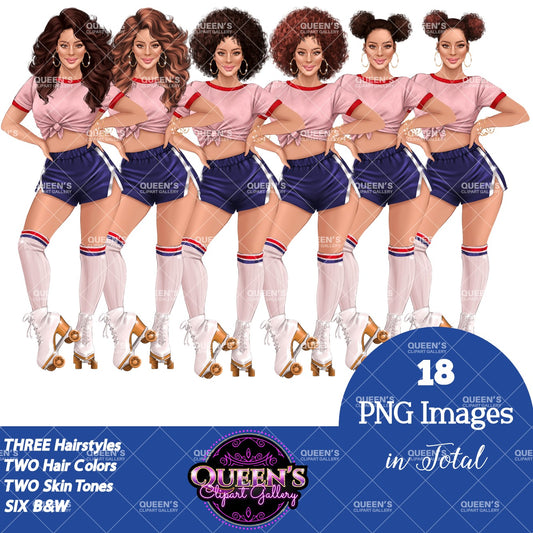Roller skates clipart, Girl roller skating, Retro roller skates, Fashion girl clipart, Teenager clipart, Skating clipart, Skater girl, Skate