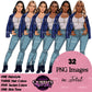 Curvy denim girl, Jeans girl clipart, Curvy girl, Fashion girl clipart, Girl boss clipart, Fashion woman, Woman in leather jacket, Curvy woman