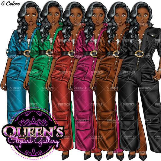 Denim girl clipart, Woman in Bodysuit, Fashion girl clipart, Black girl magic, African American woman clipart, Afro girl clipart Curvy girl