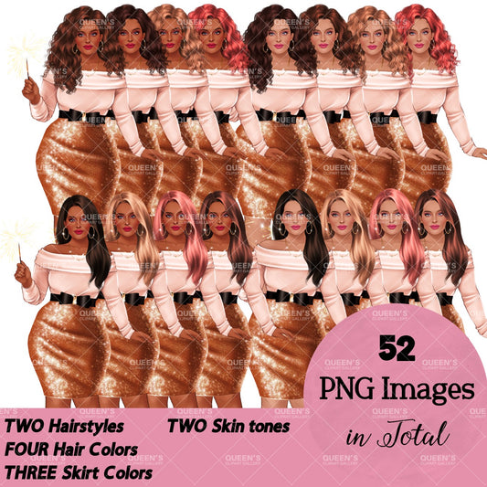 New Year Clipart, Fashion Illustration, Christmas, Party clipart, Celebration graphics, Fashion clipart, Celebration clipart, Fashion girl, Fashion illustration clipart, Curvy girl clipart, Woman clipart, Curvy woman png