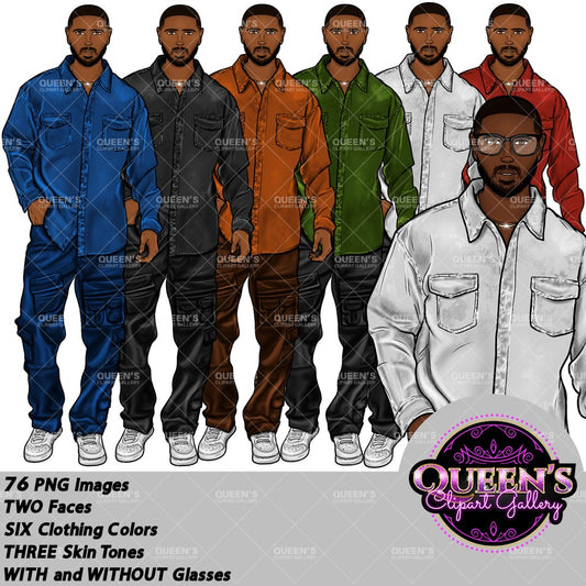 Man clipart, Handsome man clipart, Boyfriend clipart, Casual man clipart, Male clipart, African American man clipart, Black man clipart