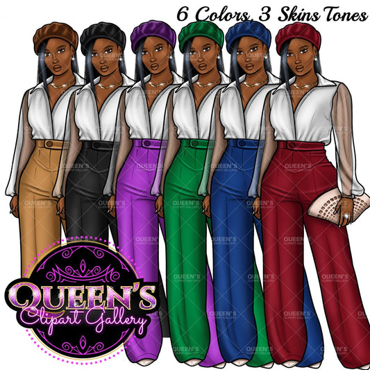 Afro girl clipart, African American woman, Black woman clipart, Black girl magic, Fashion girl clipart, Girl boss, Curvy girl, Black Queen