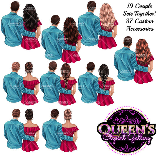 Valentine Couple, Couple clipart, Friends clipart, Boyfriend clipart, Fashion couple, Family clipart, Custom girlfriend and boyfriend clipart