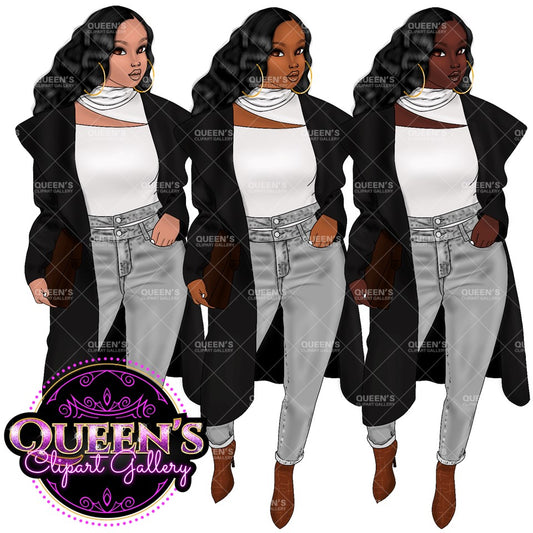 Afro girl clipart, Fashion illustration clipart, Black woman clipart, Black girl magic, Fashion girl clipart, Girl boss clipart, Black girl png, Curvy woman