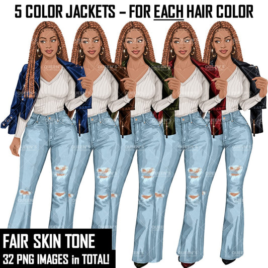 Afro Girl Clipart, Black Girl Magic, Denim Girl Clipart, Black Girl Clipart, Black Woman Clipart, African American Clipart, Fashion Girl