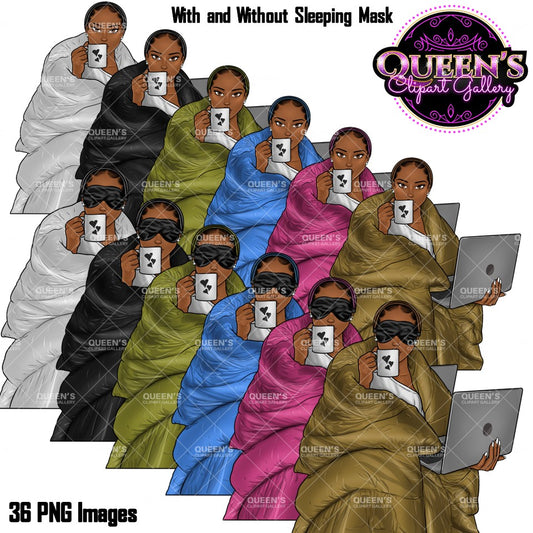 Relax at home, Fashion girl clipart, Cozy Clipart, Mindfulness, African American clipart, Cozy girl clipart, Calming, Coffee girl clipart