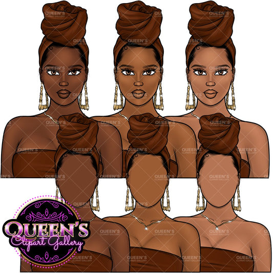 African headwrap, Face clipart, African American Woman, Headwrap clipart, Black Woman, Afro girl, Black girl magic, Fashion girl clipart