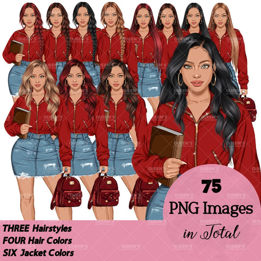 Denim jeans skirt girl, Jeans girl clipart, Teenager clipart, Fashion girl clipart, Fashion illustration, Teen girl in skirt clipart, Denim Girl Clipart