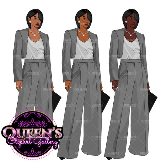 Business woman, African American woman, Afro girl clipart, Black woman clipart, Black girl magic, Fashion girl clipart, Girl boss clipart