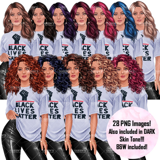 Juneteenth clipart, Black Lives Matter clipart, Power girl clipart, Hands up clipart, Denim girl clipart, clipart, BLM, Denim jeans, Woman in leather pants