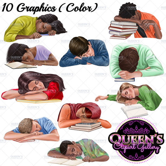 Teens Sleeping Clipart, Teenagers Sleeping, Tired Teenagers Clipart, Teen Clipart, Students Sleeping Clipart, High School Teens, Students