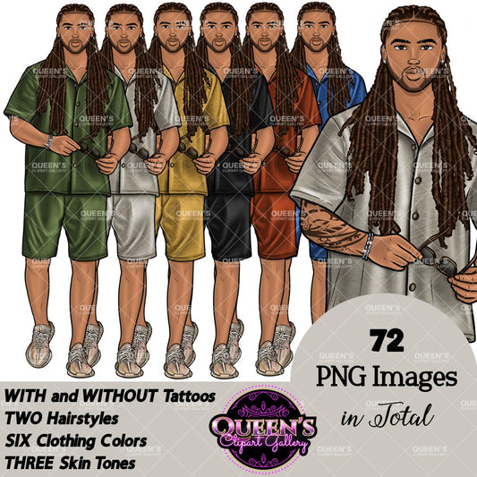 Black man clipart, Man in Braids, Handsome man clipart, Boyfriend clipart, Casual man clipart, Male clipart, African American man clipart