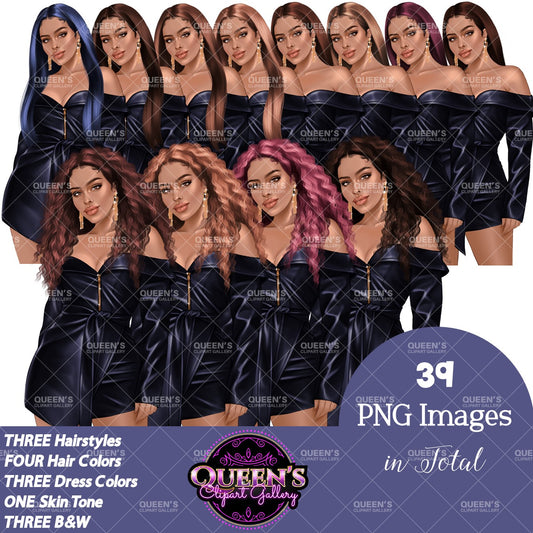 Woman in Red Dress, Fashion Girl Planner, Fashion Stickers, Fashion Girl, Fashion Illustration, Afro Girl Clipart, Black Girl Magic, Woman