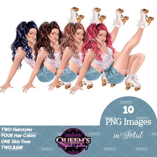Roller skates clipart, Girl roller skating, Retro roller skates, Fashion girl clipart, Teenager clipart, Skating clipart, Skater girl, Skate