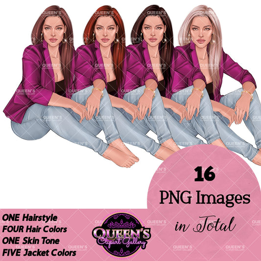 Boss lady clipart, Denim girl clipart, Fashion girl clipart, Denim woman, Girl boss clipart, Jeans girl clipart, Fashion illustration, Woman