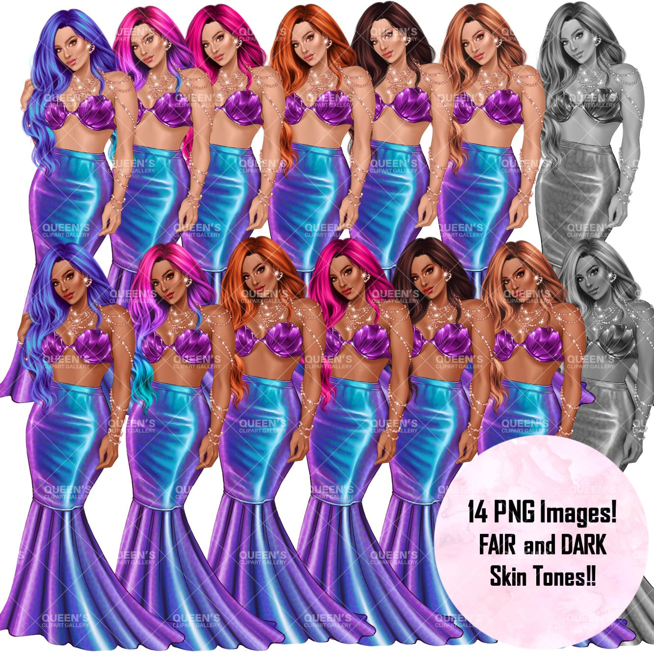 Mermaid clipart, Woman mermaid, Woman aquatic creature, Mermaid tail, Mermaid PNG, Goddess female mermaid, Fashion illustration, Curvy girl