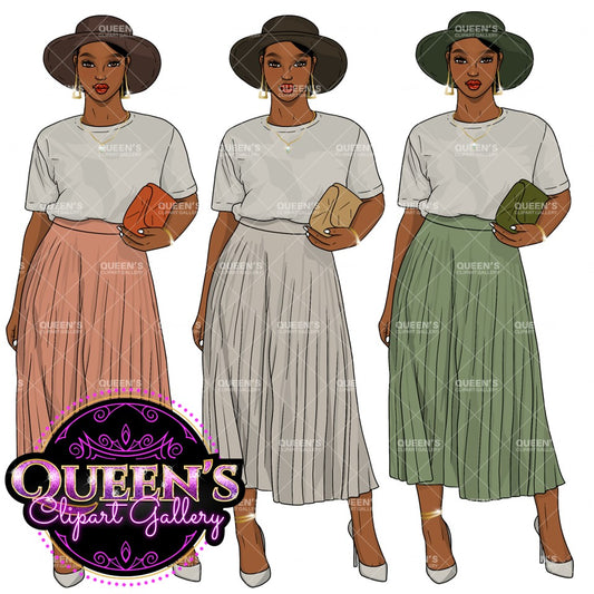 African American woman clipart, Afro girl clipart, Fashion girl clipart, Fashion illustration, Black woman clipart,