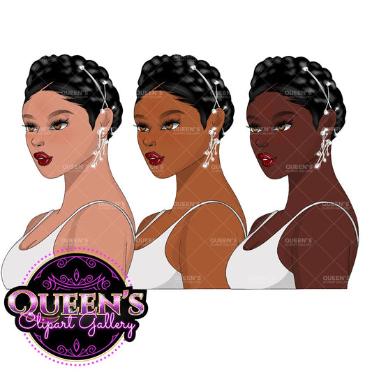 Face clipart, Hairstyle clipart, Afro girl clipart, Fashion girl clipart, Girl boss clipart, Head clipart, Black woman, Black girl magic, Fashion illustration