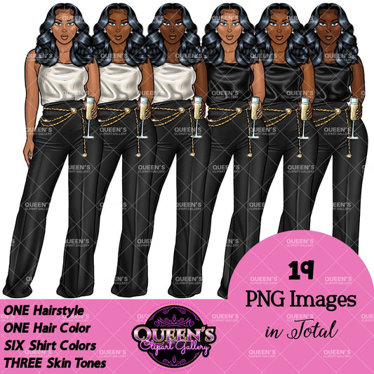New Year Clipart, Party Clipart, New Years Eve Clipart, New Year, Fashion Clipart, Fashion Lady Clipart, Afro Girl Clipart, Birthday Clipart