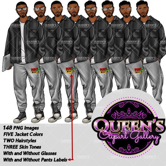 Man clipart, Handsome man clipart, Boyfriend clipart, Casual man clipart, Male clipart, African American man clipart, Black man clipart