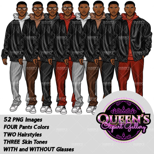 Man clipart, Handsome man clipart, Boyfriend clipart, Casual man clipart, Male clipart, African American man clipart, Black man clipart
