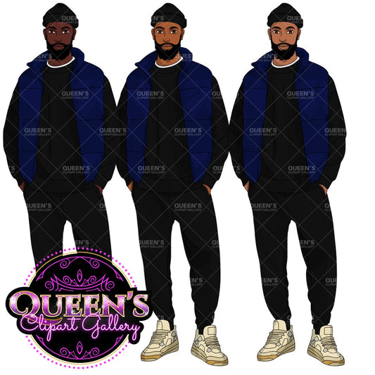 Man clipart, Boyfriend clipart, Casual man clipart, Boy clipart, Male clipart, African American man clipart, Black man clipart