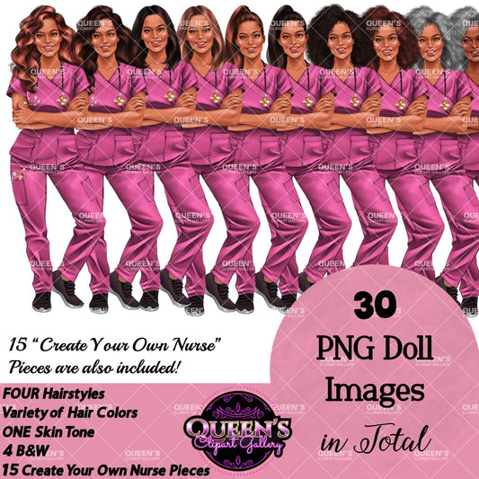 HealthCare Clipart, Nurse Clipart PNG, Doctor Nurse Clipart, Fashion Nurse Doll, Fashion Illustration, Medical Clipart, Medical Worker