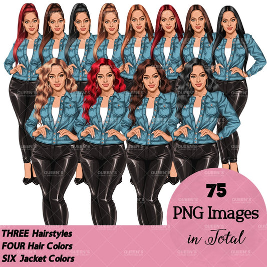 Leather pants, Denim jeans, White girl clipart, Fashion clipart, Curvy woman clipart, Fashion girl clipart, Girl boss clipart, Planner girl