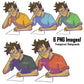 Teen clipart, Teen writing, Cartoonish illustration, Comic illustration, Clipart, Comic style people, Teenager, Back to school, cartoon teen