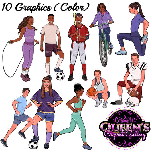 Fitness and health clipart, Athletes clipart, Teenagers clipart, Teen athletes, Football girl clipart, Sport girl clipart, Sport man clipart
