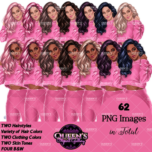 Fitness Graphics, Gym Girl, Sport Girl Clipart, Woman workout, Curvy Girl Clipart, Afro Woman, Fashion Girl, Fashion Illustration Clipart