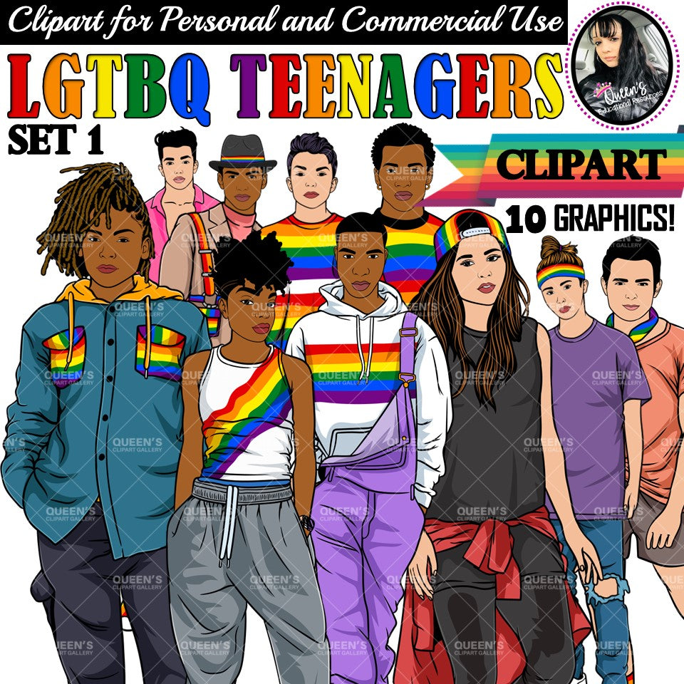 LGTBQ Teenagers Clipart / Gender Neutral Teens / LGTBQ Clipart BUNDLE