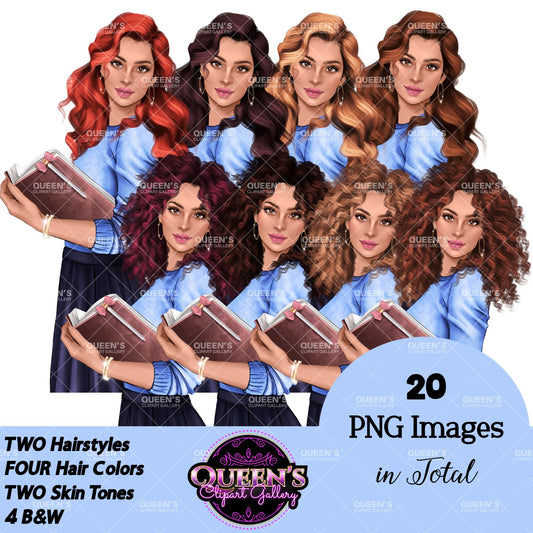 l Love Books Clipart, Bookworm Life, Booklover girl, Reading girl, Reading woman, Bookish Illustration, Planner Clipart, Booklover Clipart