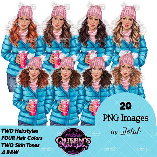 Denim jeans girl, Jeans girl clipart, Fashion illustration, Fashion girl clipart, Winter clipart, Coffee clipart, Girl with coffee clipart