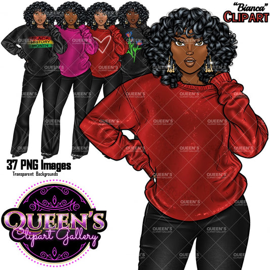 Black History Month Clipart, Denim girl clipart, Black girl magic, Fashion girl clipart, African American woman, Afro girl clipart, Woman Clipart, Girl boss