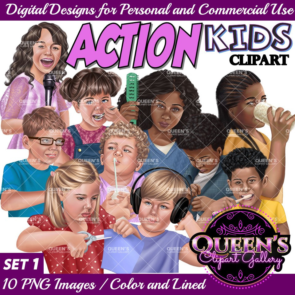 Action kids clipart, Kids clipart, Elementary students, Primary grade students, Kids, Children clipart, Young Kids clipart, Kiddos clipart