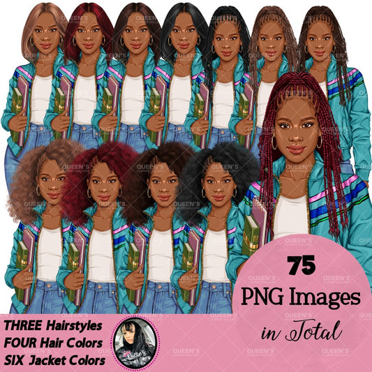 Teenager, Denim jeans girl, Jeans girl clipart, Afro Teen clipart, Fashion girl clipart, Fashion illustration, Student clipart, Denim Girl, Teen