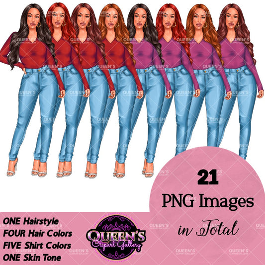 Denim jeans girl, Boss girl, Fashion girl clipart, Fashion clipart, Curvy girl clipart, White woman clipart, Business woman, Curvy woman png, Fashion illustration