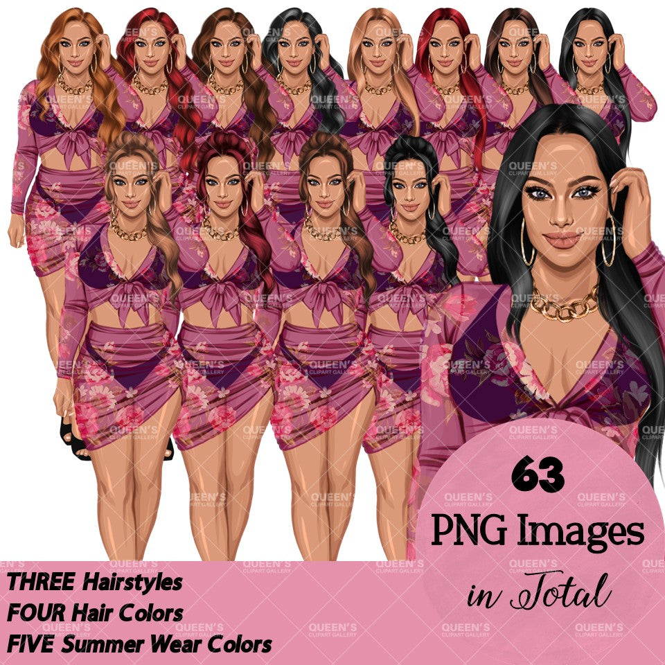 Afro American Woman in Bathing Suit Clipart