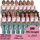 Denim jeans girl, Jeans girl clipart, Woman clipart, Fashion girl clipart, Fashion illustration, Curvy girl clipart, Denim Girl Clipart
