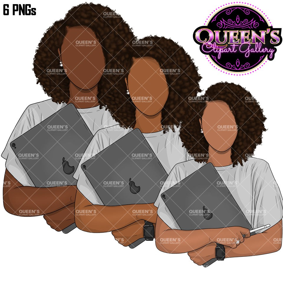 Afro girl clipart, Woman with laptop, Black woman clipart, Black girl magic, Fashion girl clipart, Girl boss clipart, Laptop Clipart