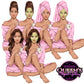 Spa Day clipart, Spa girl, Relax at home, Fashion girl clipart, Cozy Clipart, Mindfulness clipart, African American clipart, Spa Clipart