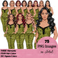 Pajama girl clipart, Woman in Sleepwear, Pajama Illustration, Cozy clipart, Bedtime clipart, Pajama Fashion, Pajama Party, Fashion girl