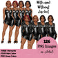 Afro woman in leather dress, Girl boss, Lady boss, Black girl magic, Fashion girl clipart, Fashion illustration clipart, Curvy girl clipart