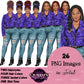Denim girl clipart, Fashion girl clipart, Jeans girl clipart, Fashion illustration, Curvy girl clipart, Afro girl, African American woman